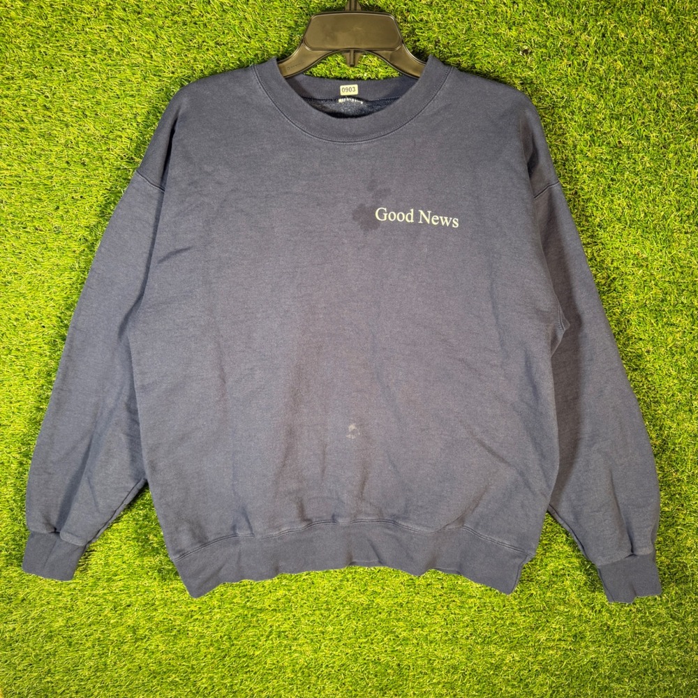 Christian Good News Ephesians Bible‎ Crewneck L Religious Faith Jesus Vintage